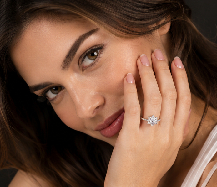 CLEAR RHINESTONE AD RING