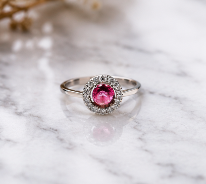 PINK RHINESTONE AD RING