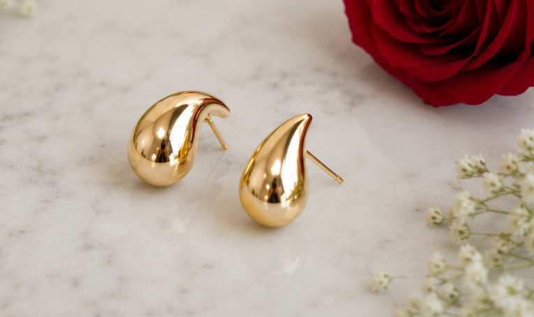 TEAR DROP GOLDEN EARRINGS