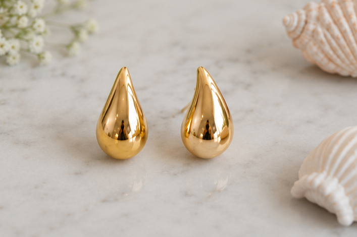 TEAR DROP GOLDEN EARRINGS