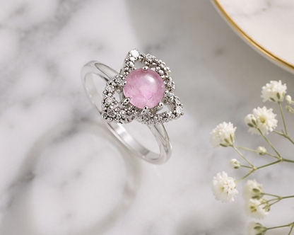 PINK RHINESTONE AD RING