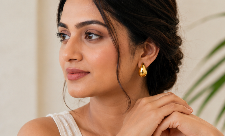 TEAR DROP GOLDEN EARRINGS