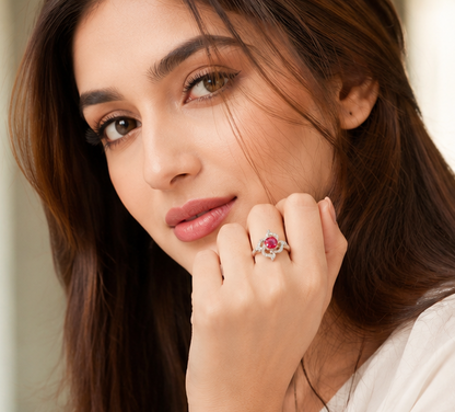 RED RHINESTONE AD RING