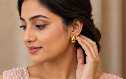 TEAR DROP GOLDEN EARRINGS