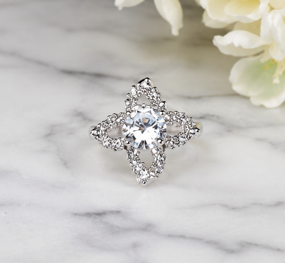 CLEAR RHINESTONE AD RING