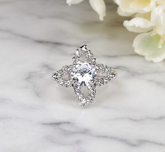 CLEAR RHINESTONE AD RING