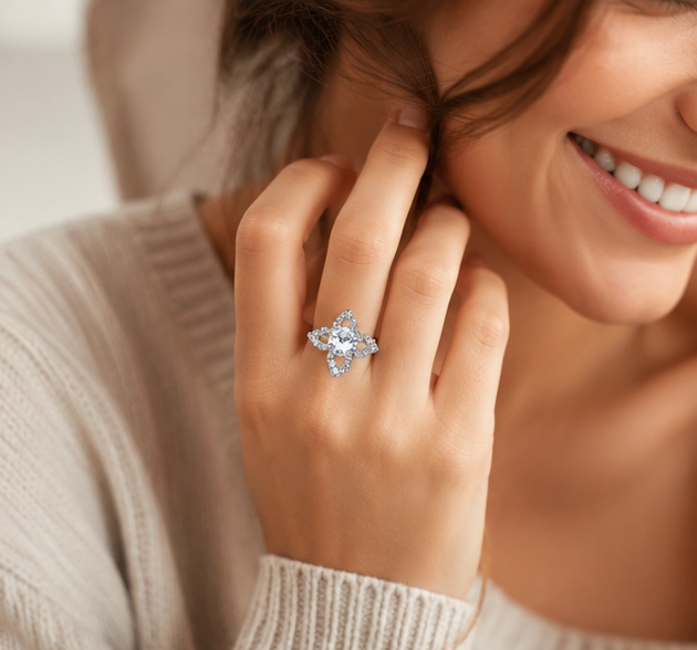 CLEAR RHINESTONE AD RING