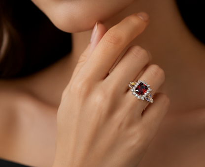RED STONE AD RING