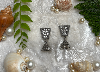 Geometric Sparkle Jhumkas