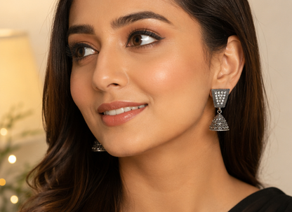 Geometric Sparkle Jhumkas