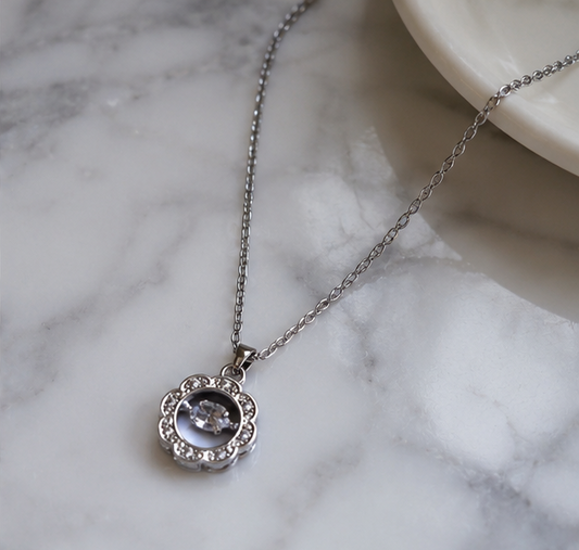 New Designer Dancing Diamond Stainless Steel Pendant Necklace