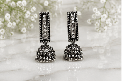 Stone-Studded Rectangular Jhumka