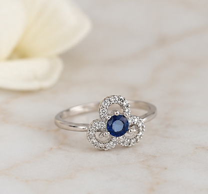 BLUE RHINESTONE AD RING