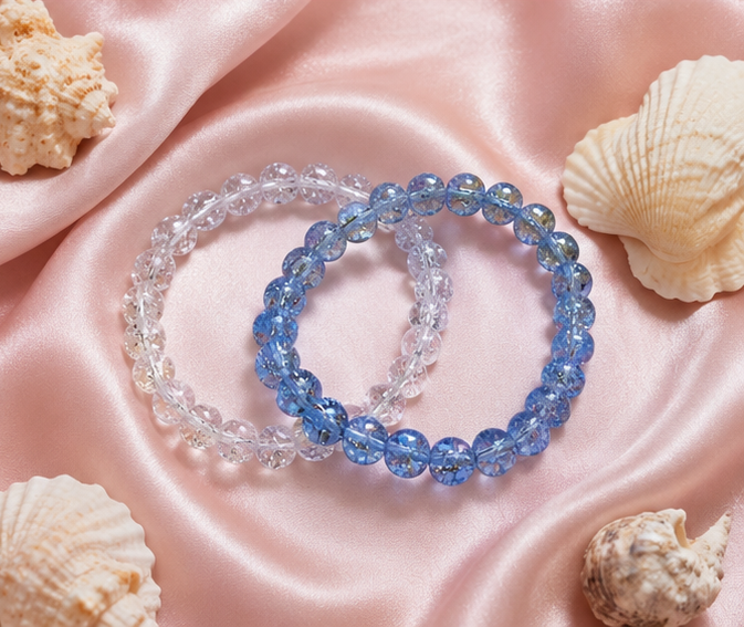 CRACKLE GLASS BRACELETS ( SET OF 2 )
