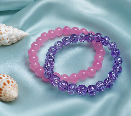 CRACKLE GLASS BRACELETS ( SET OF 2 )