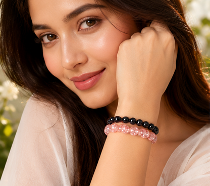 CRACKLE GLASS BRACELETS ( SET OF 2 )