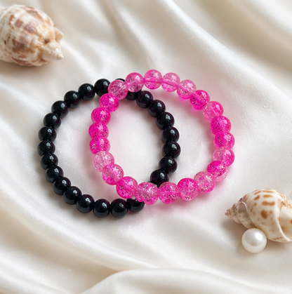 CRACKLE GLASS BRACELETS ( SET OF 2 )