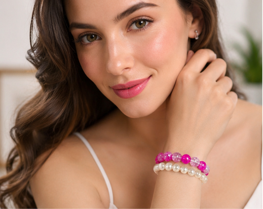 CRACKLE GLASS BRACELETS ( SET OF 2 )