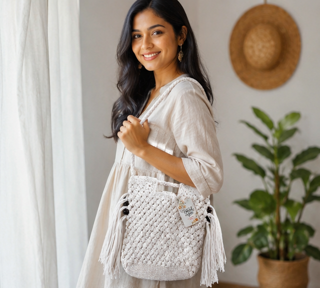 HANDMADE MACREME BAG