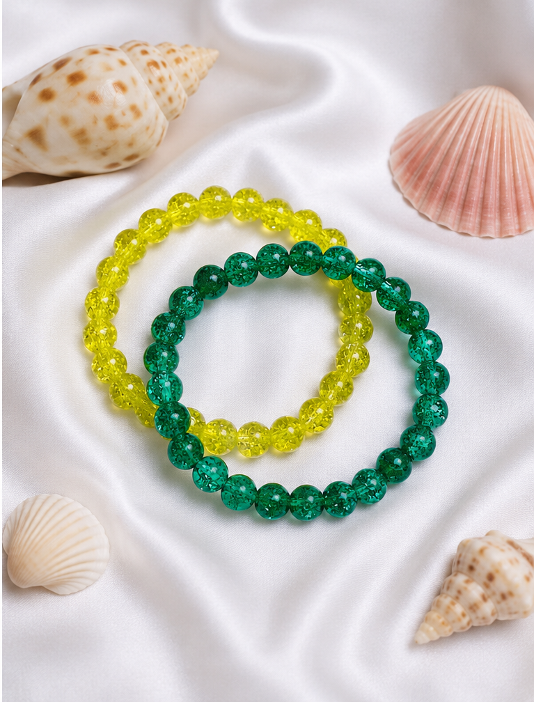 CRACKLE GLASS BRACELETS ( SET OF 2 )
