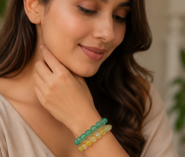 CRACKLE GLASS BRACELETS ( SET OF 2 )