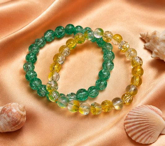 CRACKLE GLASS BRACELETS ( SET OF 2 )