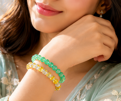 CRACKLE GLASS BRACELETS ( SET OF 2 )