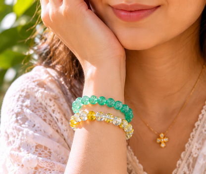 CRACKLE GLASS BRACELETS ( SET OF 2 )