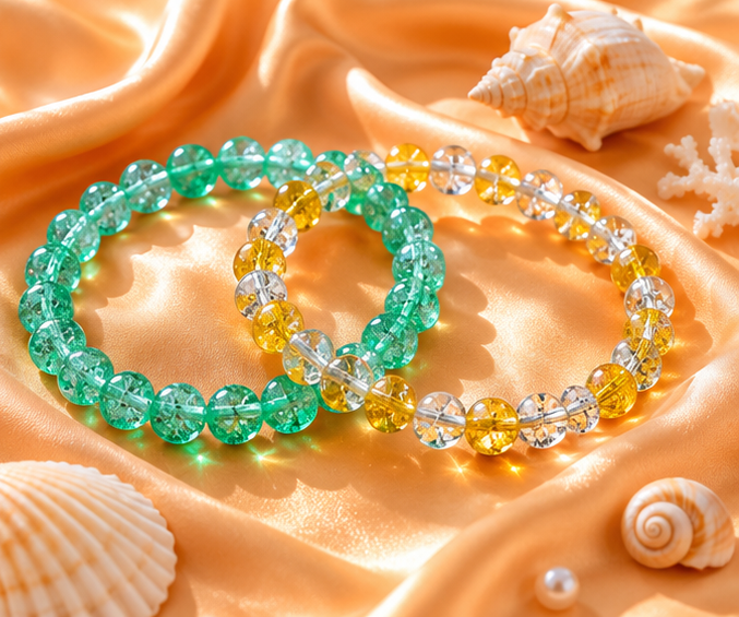 CRACKLE GLASS BRACELETS ( SET OF 2 )