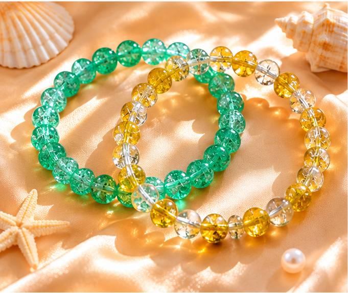 CRACKLE GLASS BRACELETS ( SET OF 2 )