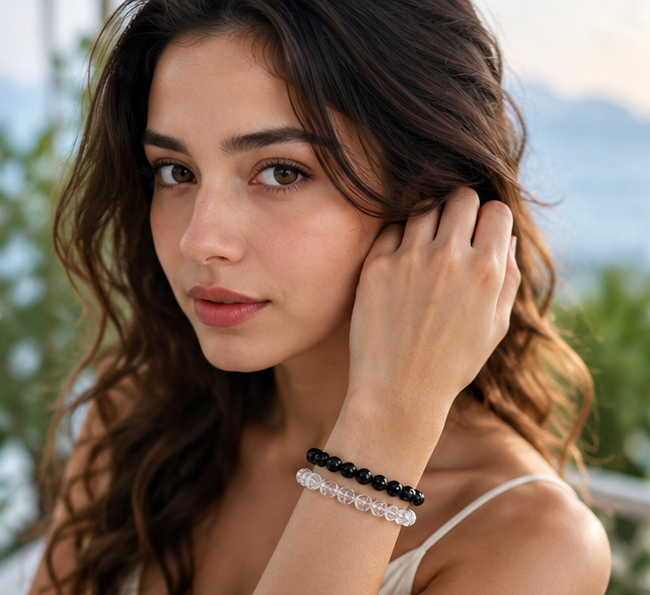 CRACKLE GLASS BRACELETS ( SET OF 2 )