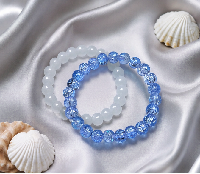 CRACKLE GLASS BRACELETS ( SET OF 2 )