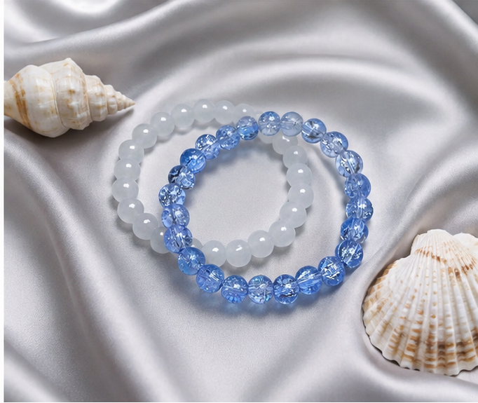 CRACKLE GLASS BRACELETS ( SET OF 2 )