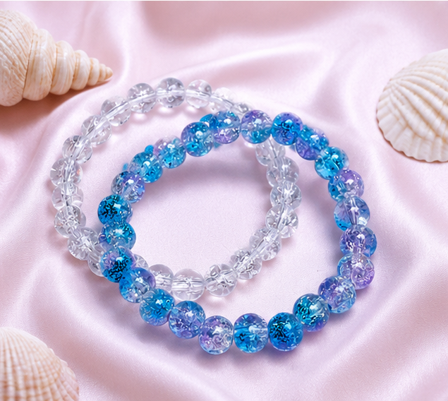 CRACKLE GLASS BRACELETS ( SET OF 2 )