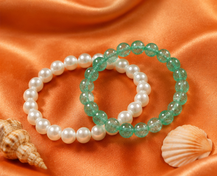 CRACKLE GLASS BRACELETS ( SET OF 2 )