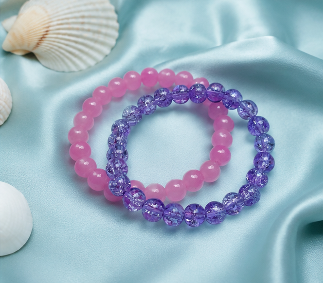 CRACKLE GLASS BRACELETS ( SET OF 2 )