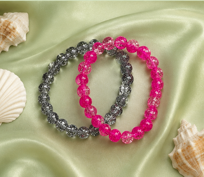 CRACKLE GLASS BRACELETS ( SET OF 2 )