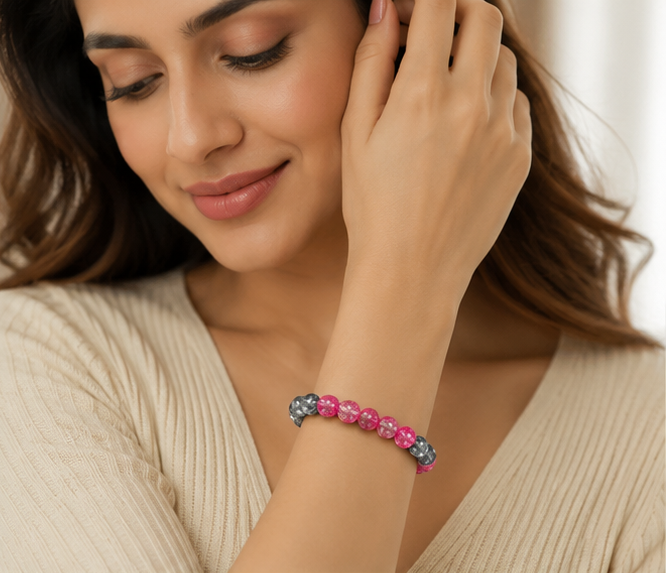 CRACKLE GLASS BRACELETS ( SET OF 2 )