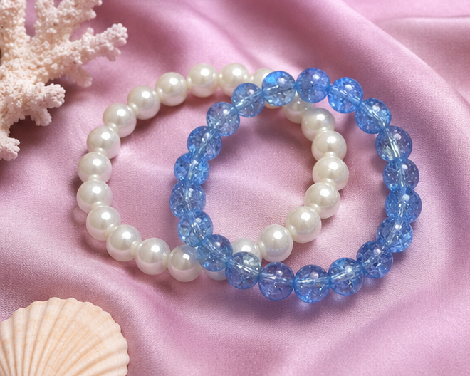 CRACKLE GLASS BRACELETS ( SET OF 2 )