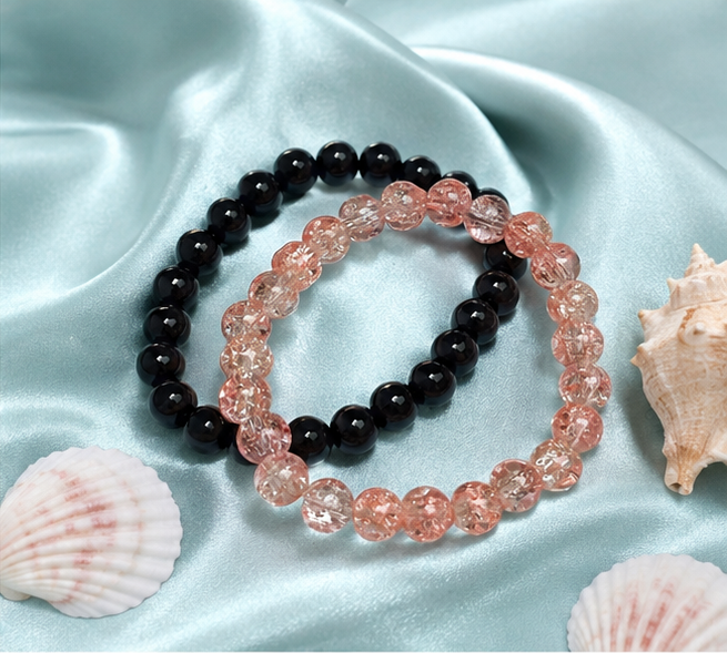 CRACKLE GLASS BRACELETS ( SET OF 2 )