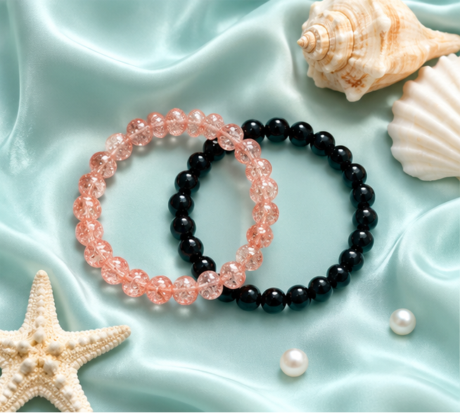 CRACKLE GLASS BRACELETS ( SET OF 2 )