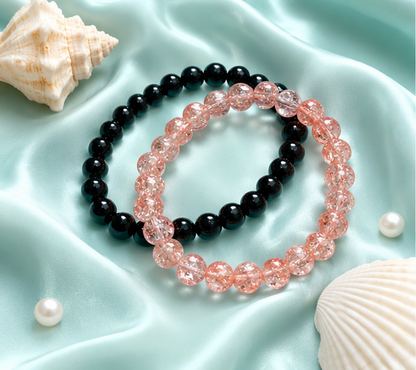 CRACKLE GLASS BRACELETS ( SET OF 2 )
