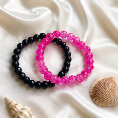 CRACKLE GLASS BRACELETS ( SET OF 2 )