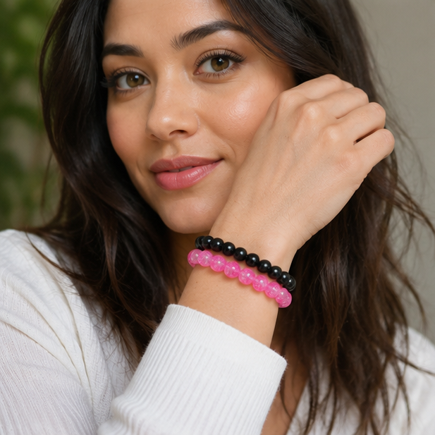 CRACKLE GLASS BRACELETS ( SET OF 2 )