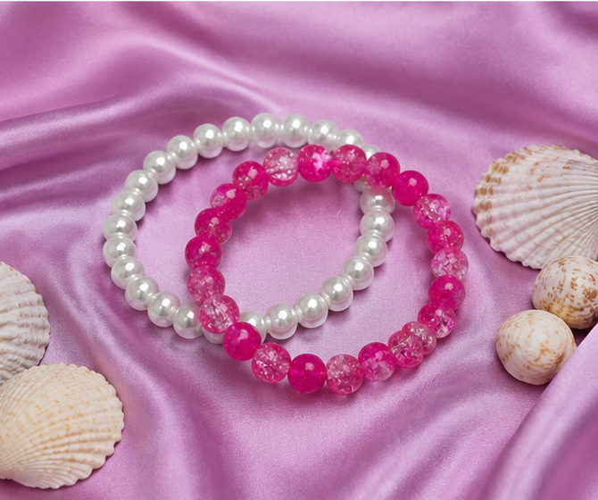 CRACKLE GLASS BRACELETS ( SET OF 2 )