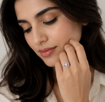 PINK RHINESTONE AD RING
