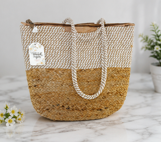 HANDMADE COTTON AND JUTE BAG