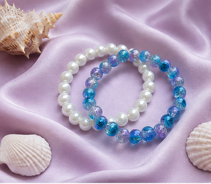 CRACKLE GLASS BRACELETS ( SET OF 2 )