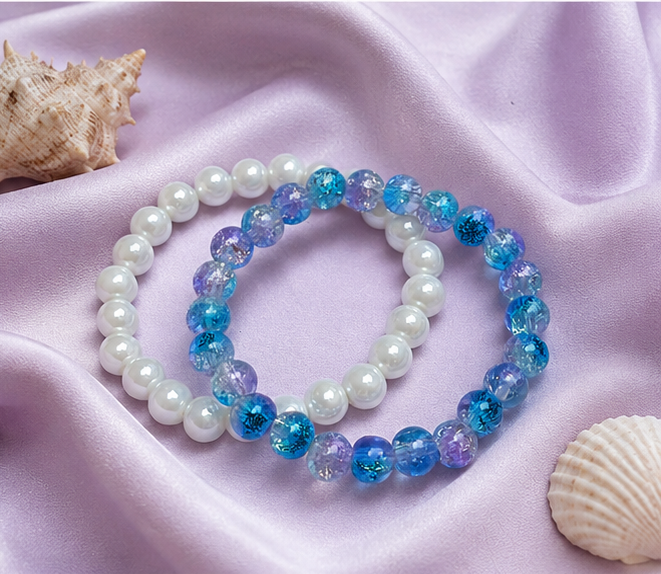 CRACKLE GLASS BRACELETS ( SET OF 2 )
