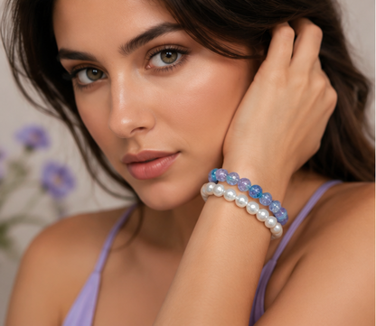 CRACKLE GLASS BRACELETS ( SET OF 2 )